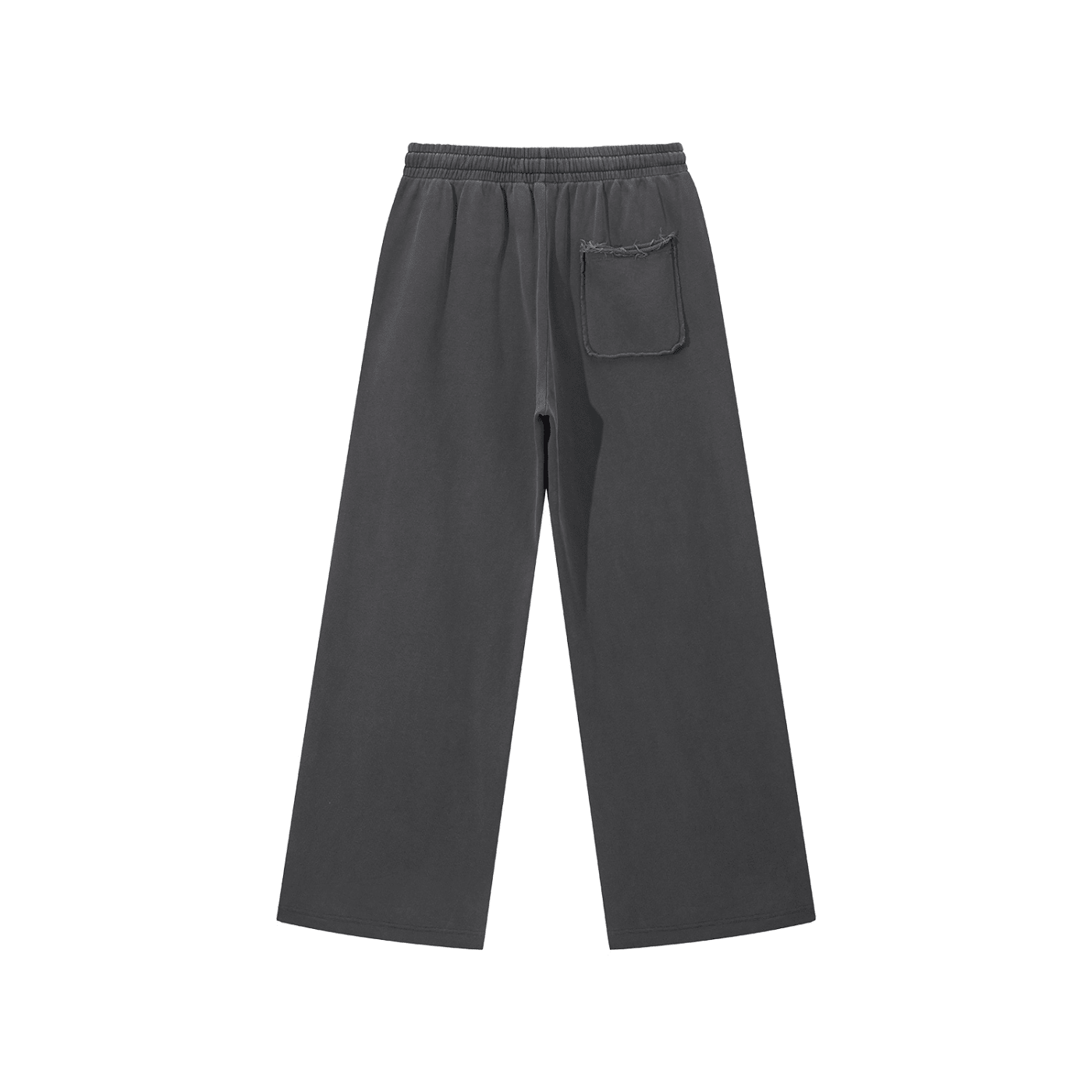 Dark gray pants with a pocket on a white background