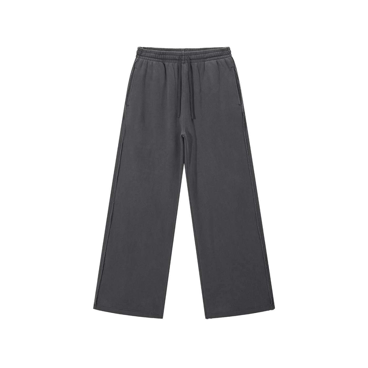 Dark gray pants on a white background