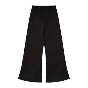 Black wide-leg pants on a white background